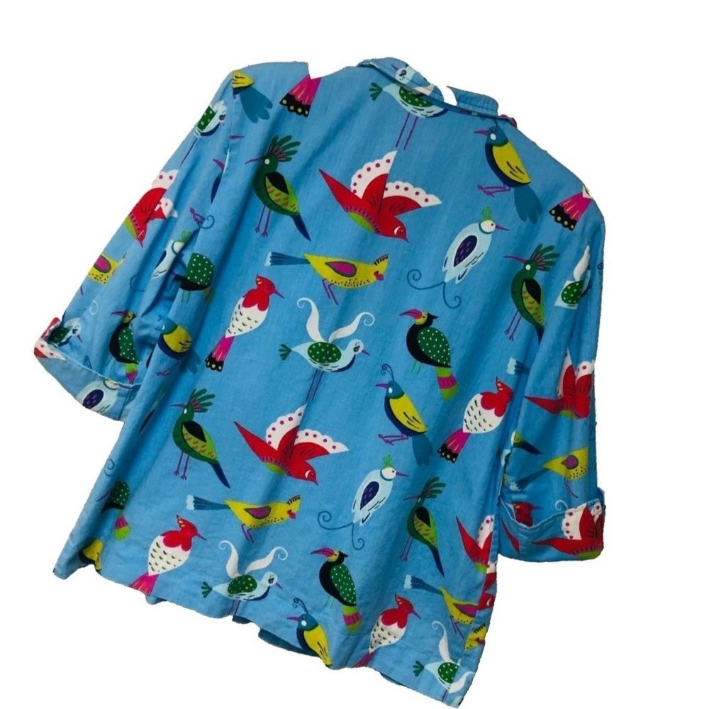 VTG Painted Pony Bird‎ Jacket Unique Artsy USA 3/4 Slv Colorful Spring Womens XL